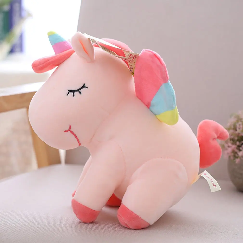 

25cm Cute Rainbow Unicorn Stuffed Plush Toys One Horn Animal Horse Toy Doll Soft Pillow Baby Kids Baby Birthday Gift Toys