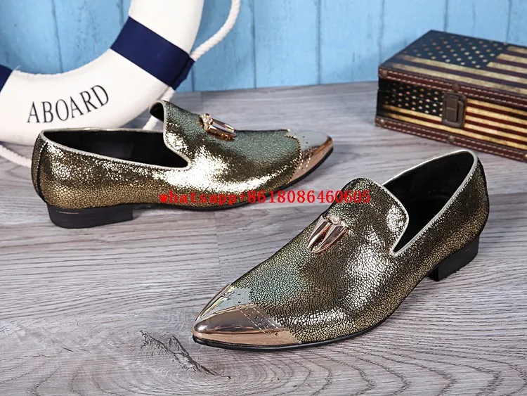 Choudory/серебряный блеск мужская одежда Официальные Ботинки Черные слипоны шипами Мокасины кисточкой Кожаные Классические Обувь Sapatos masculino