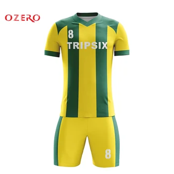 

latest thai quality sublimation and embroidering logo soccer jersey