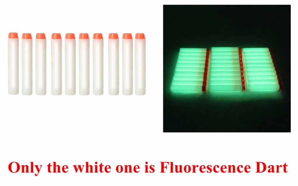 100 шт флуоресцентная дротика для заправки универсальных стандартных круглых головок полые пули из пенопласта для игрушечного пистолета Nerf N-strike Elite Series