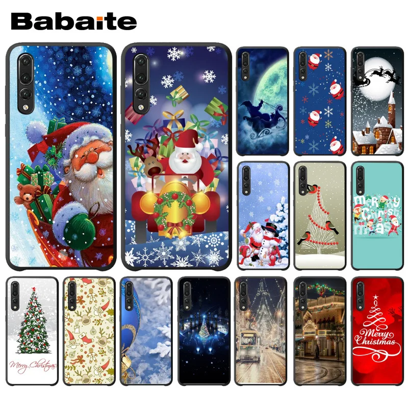 

Babaite Merry Christmas TPU Soft Black Phone Case For huawei p20 pro p20lite p9lite nova 3i honor 8x mate20 proe Mobile Cover