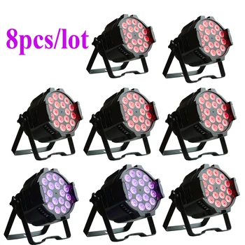 

Tax Paid no fee fast shipping 8pcs quite 18x18W RGBWA+UV 6IN1 high power led par light dmx dj lighting