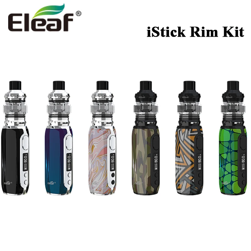 Новинка Eleaf iStick Rim с MELO 5 комплектом 80 Вт Box MOD Vape QC 3 0 Быстрая зарядка 4 мл Tank EC-S EC-M
