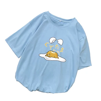 

Summer Cartoon T Shirt Women Casual Kawaii Lovely Gudetama Print Tops Tee Female Streetwear Harajuku Short Sleeve Korean Clothes