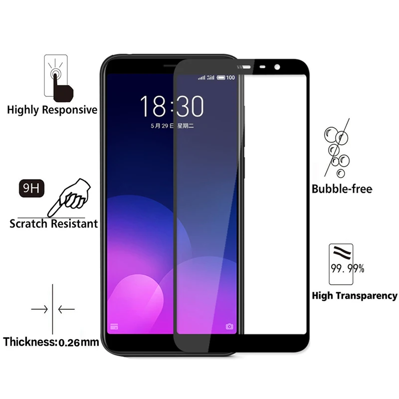 GonoRack полное закаленное стекло для Meizu M6T Защита экрана Meilan 6T защитная пленка