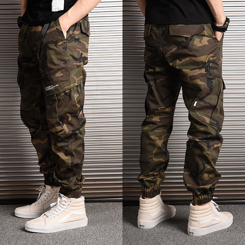 American Streetwear Fashion Men Jeans Camouflage Jogger Pants Men Big Pocket Cargo Pants hombre Japanese Style Hip Hop Jeans Men