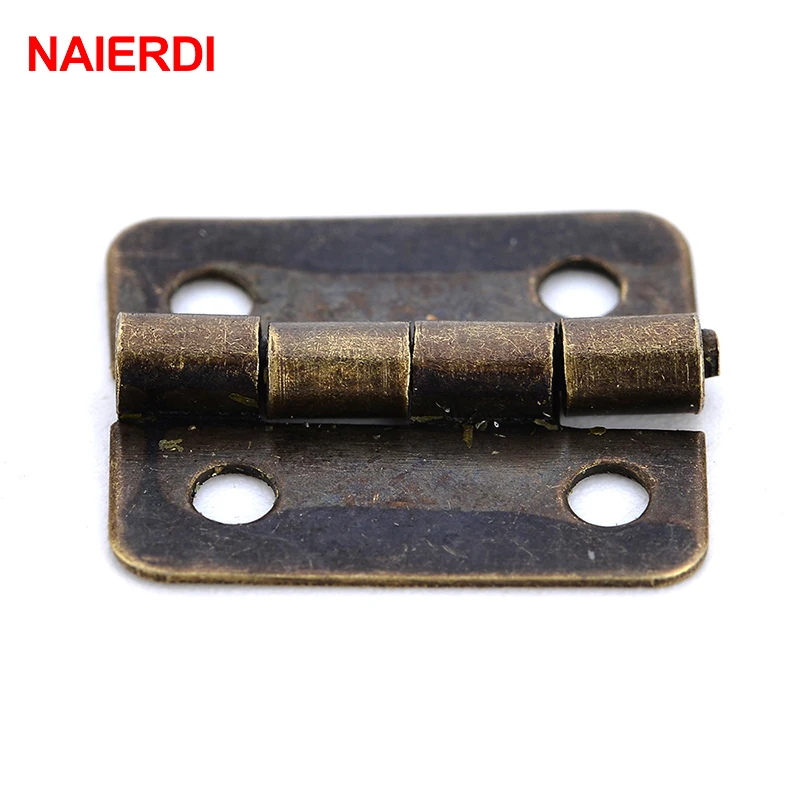 Furniture Hardware 5Pcs Antique Bronze Jewelry Wooden Box Case Hasp Latch +10Pcs Cabinet Hinges Iron Door Hinge Vintage Hardware Furniture