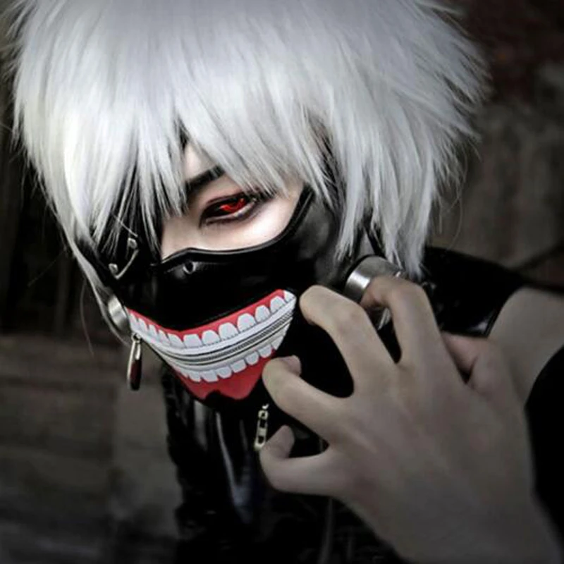 New Version Luxury Latex Tokyo Ghoul Ken Kaneki Mask With Adjustable Zipper Japan Anime Cosplay Accessory Halloween Prop Gift Boys Costume Accessories Aliexpress