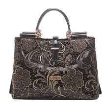 Новая женская кожаная сумка, кружевная сумка на плечо, Большая вместительная сумка-мессенджер, модная сумка-тоут