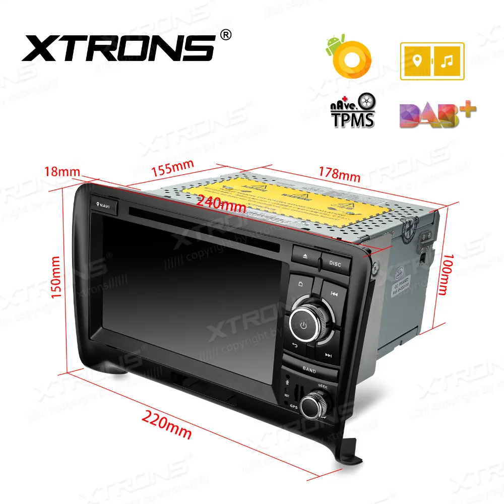 Sale XTRONS Octa Core 7"Android 8.0 Car DVD Player Radio Stereo for Audi TT MK2 8J 2006 2007 2008 2009 2010 2011 2012 GPS DAB+WIFI 4G 2