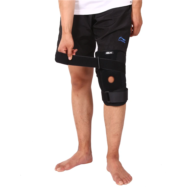 Knee Support Professional Sports Safety Brace Stabilizer with Inner Flexible Hinge Knee Pad Guard Breathable Protector Strap