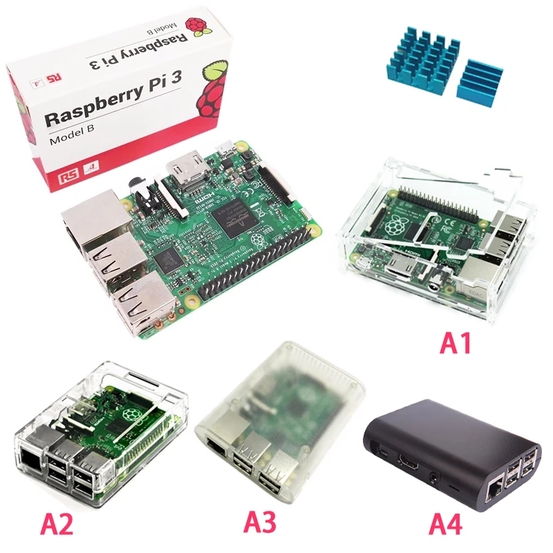 Prix pour RS Version Raspberry Pi 3 Modèle B + ABS Cas Acrylique Cas Clear Case + Aluminium Bleu Dissipateur de Chaleur pour RPI 3 avec Livraison gratuite Prix pour RS Version Raspberry Pi 3 Modèle B + ABS Cas Acrylique Cas Clear Case + Aluminium Bleu Dissipateur de Chaleur pour RPI 3 avec Livraison gratuite