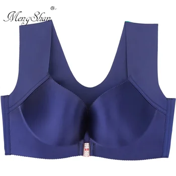 

Front bra woman Fat mm Big chest is small Sleep movement big size bra Receive parabreast vest plus size bra 52E 120E
