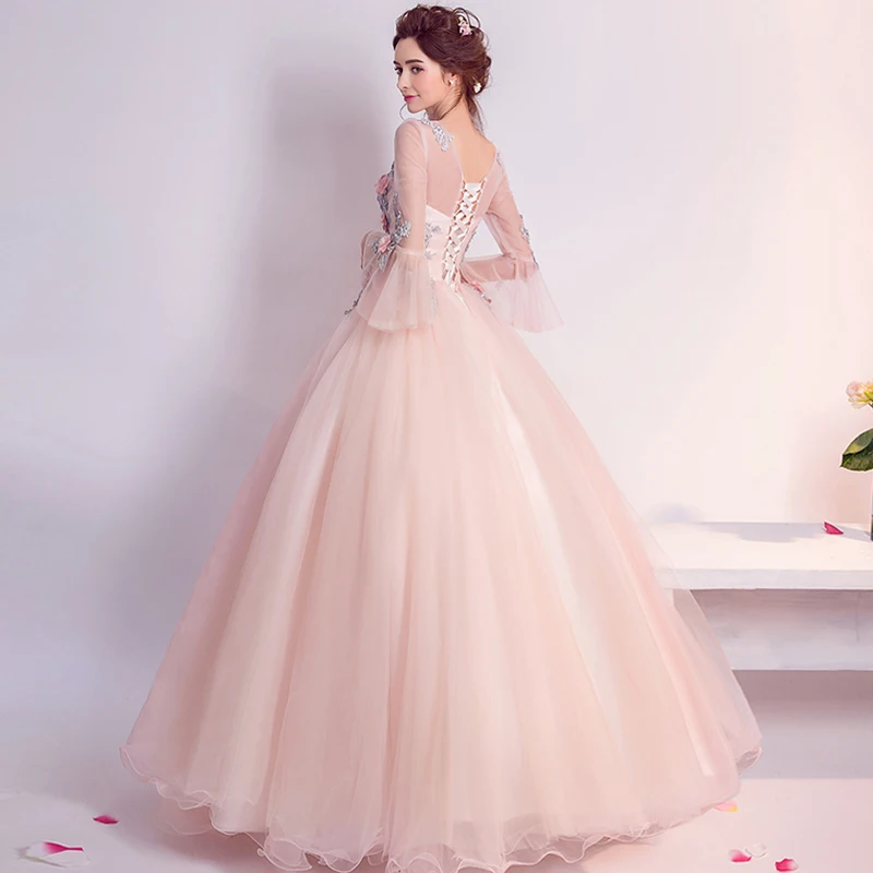 Fairy sweet floral beading Prom Gowns Evening Dresses long lacing chiffon Homecoming dress Party Elegant Vestido De Festa Fairy sweet floral beading Prom Gowns Evening Dresses long lacing chiffon Homecoming dress Party Elegant Vestido De Festa