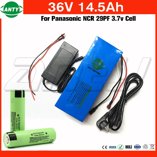 

Bicycle Battery 36v 14.5Ah 800w for Panasonic 2900mAh 18650 Cell with 2A Charger 30A BMS Electric Bike Battery 36v Free Shipping