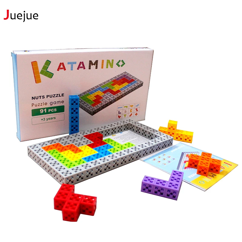 Katamino Colorful Plastic Brain Teaser Puzzle Variety Box Toys Tetris Game Preschool Intellectual Educational Kid DIY Toys Gifts