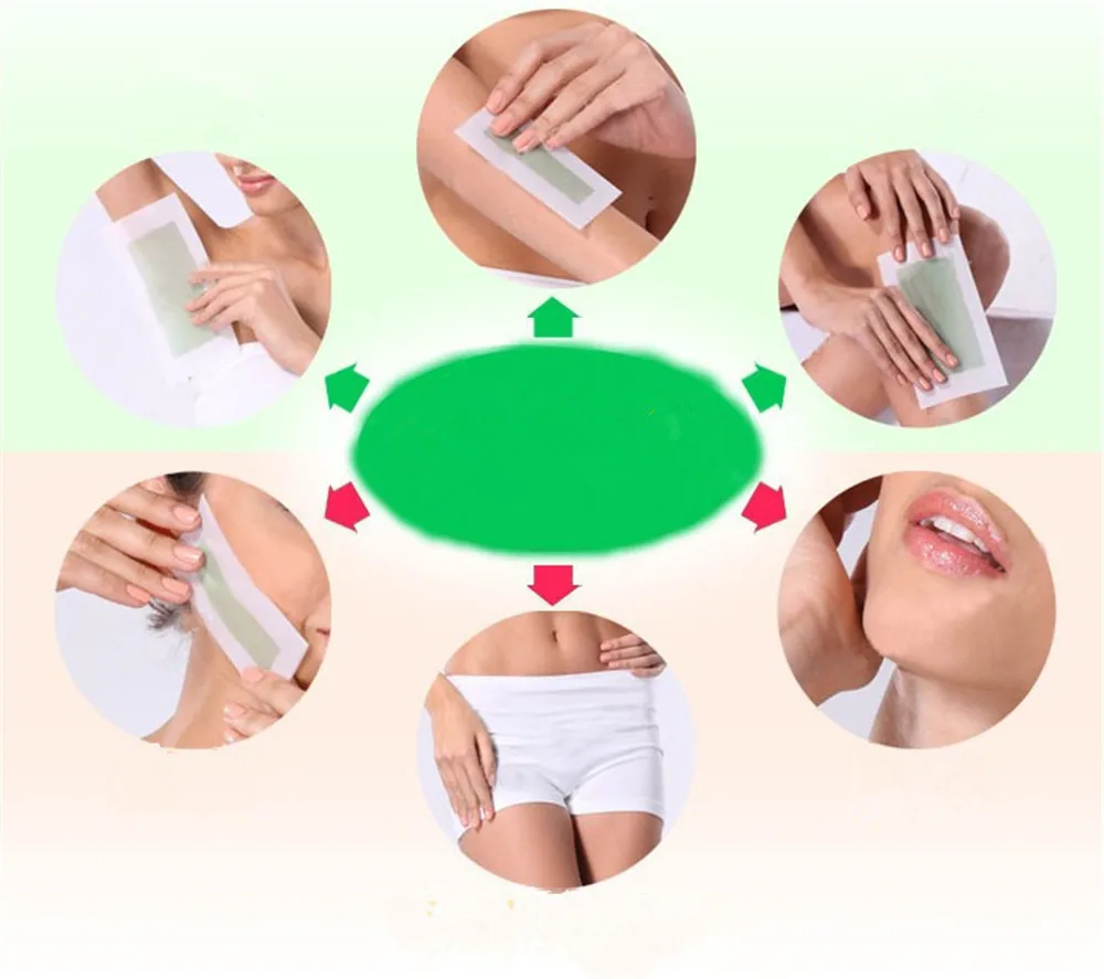 20pcs=10sheets Summer New Hot Sale Professional Hair Removal Double Sided Cold Wax Strips Paper For Leg Body Skin Care