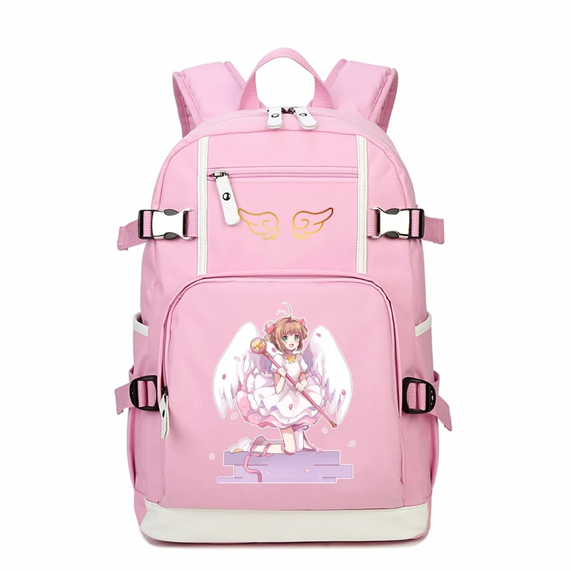 アニメカードキャプターピンクかわいいバックパックmochila Femininaさくらかわいい女性のショルダーバッグキャンバススクールバッグリュックサックランドセル Bag Rucksack Canvas School Bagmochila Feminina Aliexpress