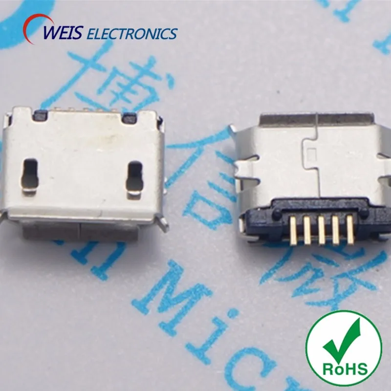500PCS MK5P longer Pin Micro USB connector Female socket Data and charging plug 5 PINS copper shell tape & reel Free shipping |