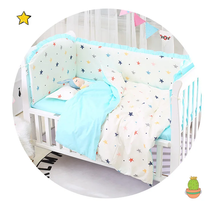 6pcs/Set Baby Bed Bumper set Baby Crib Protector Cot Around gift for newborn baby Girl Boy crib bedding set toddler bedding