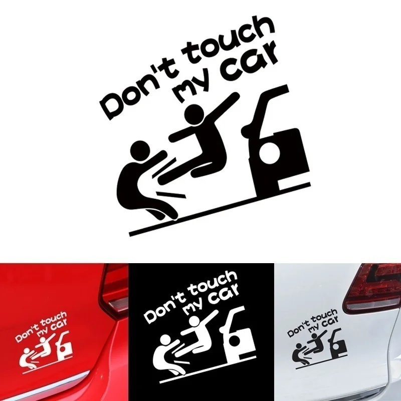Смешной надписью Don't TOUCH MY Мультяшные на окно Стикеры Предупреждение s и