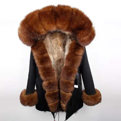 Новая зимняя длинная куртка парки женские пальто с мехом натуральным лисьим мехом воротник натуральный Лисий мех внутри теплая верхняя одежда