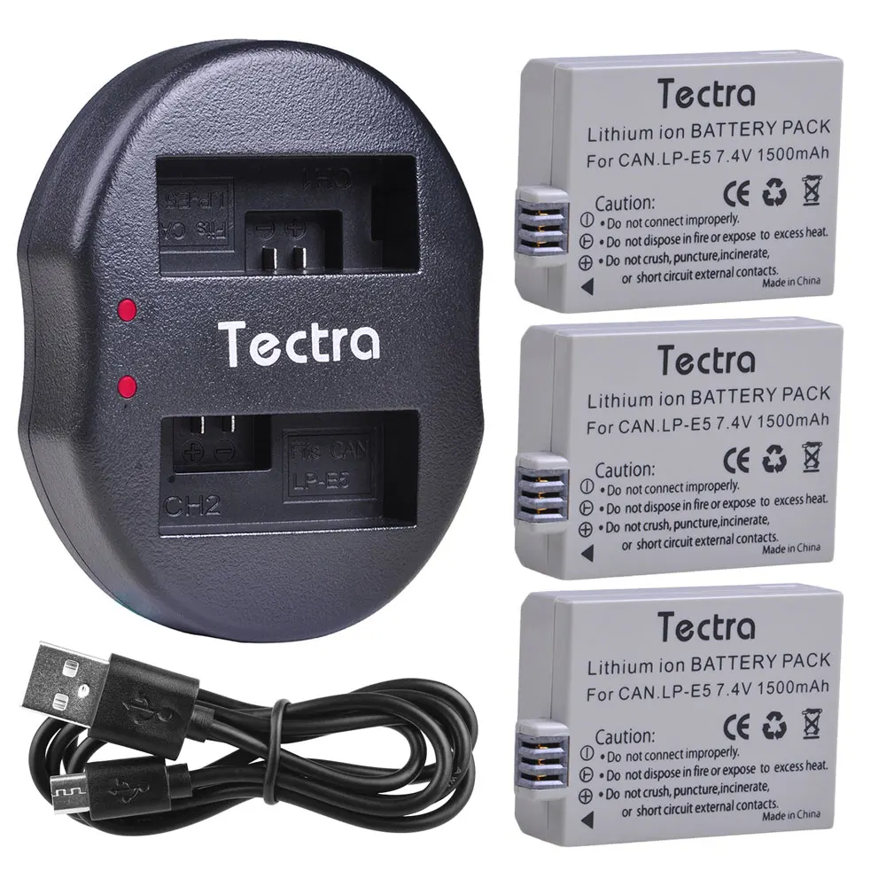 3 Pcs Lp-E5 Lpe5 Batteria Per Canon 450D 500D 1000D Bacio Digitale X2 X3 F Rebel Xsi Xli Xs Fotocamera Lp E5 Battery + Usb Caricatore Doppio