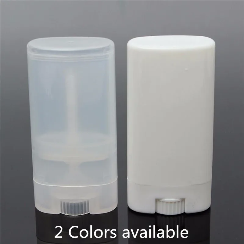 

10Pcs/lot Lip balm containers about 20ml Plastic Bottles Empty DIY Oval Lip Balm Tubes Deodorant Clear White Lipstick Lip Tube