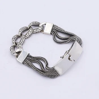 

20cm Long 925 Sterling Silver Friendship Bracelet Men Jewelry 13mm Wide Weave Bangle Bracelet Women Gift Fine Jewelry B16