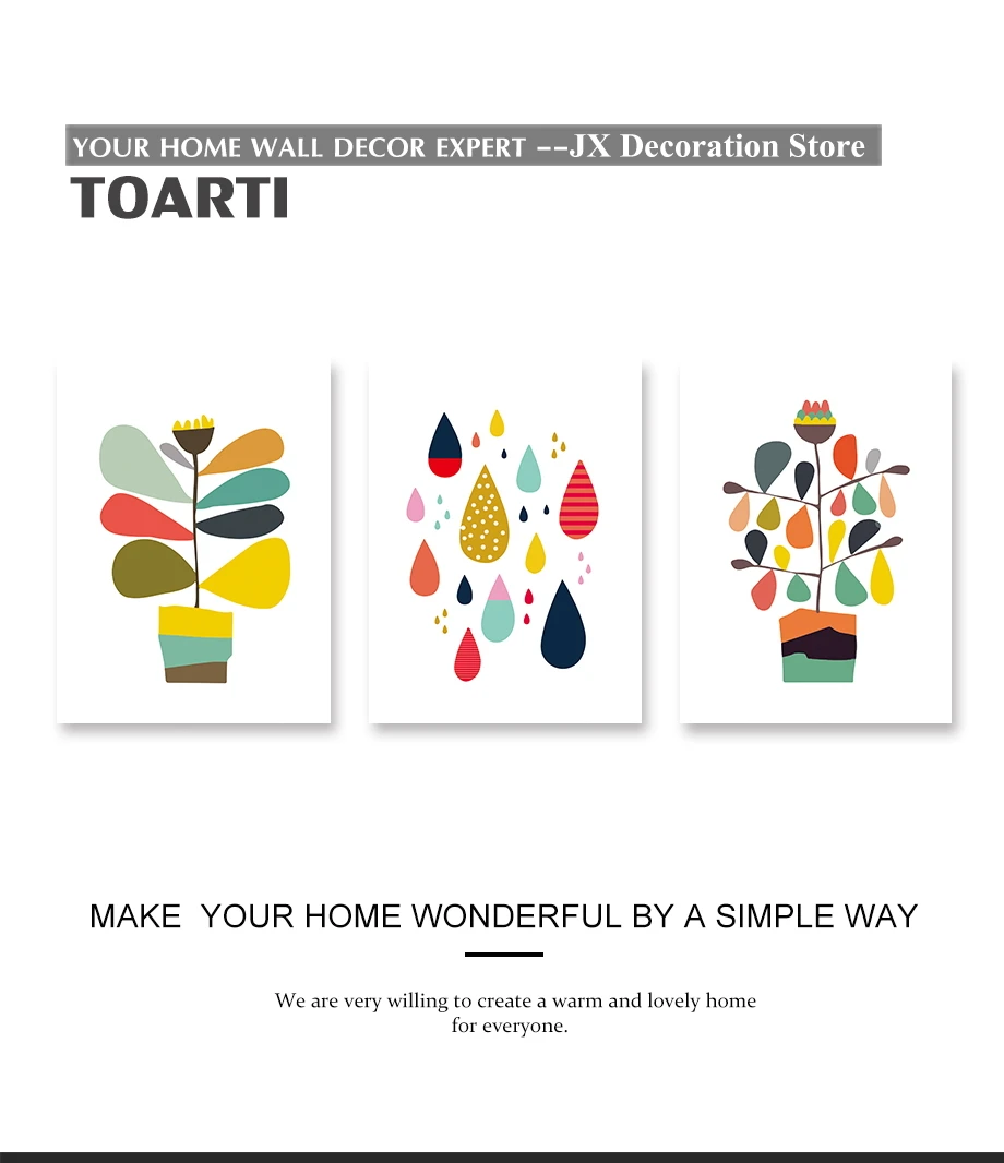 Color Drop Flower Pot Abstract Poster Modern Canvas Painting Wall Decals Art Prints Modular Wall Picture For Bedroom Home Decor  (1)