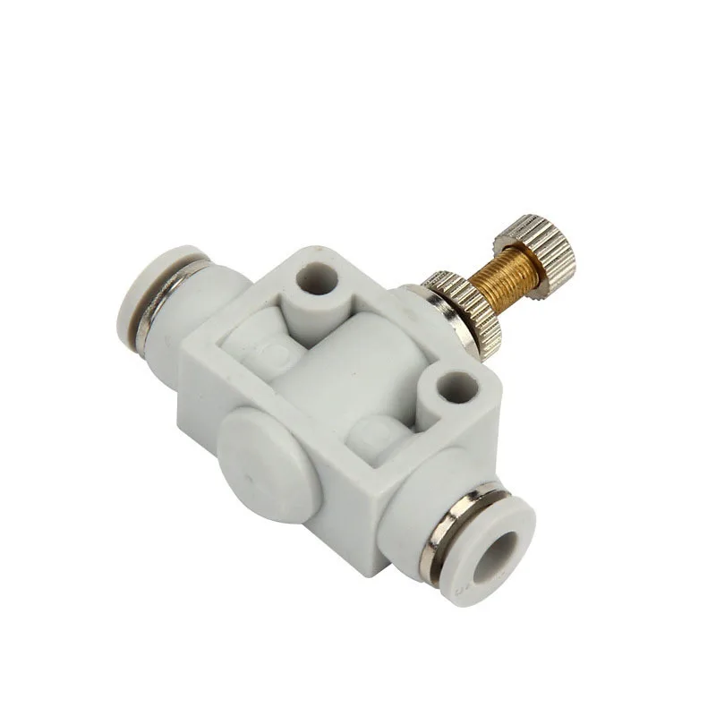 

Free shipping OD4-12MM Pneumatic element throttling joint type high quality straight through white throttle PA throttle valve