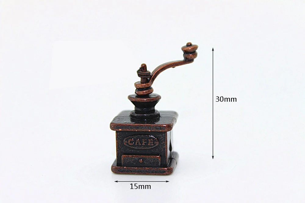 1/12 Dollhouse Miniature Accessories Mini Metal Vintage Coffee Grinder Simulation Furniture Model Toys for Doll House Decoration