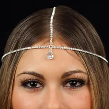 Women Fashion Metal Rhinestone Head Chain Jewelry Headband Head Piece Hair Band 2017 Useful