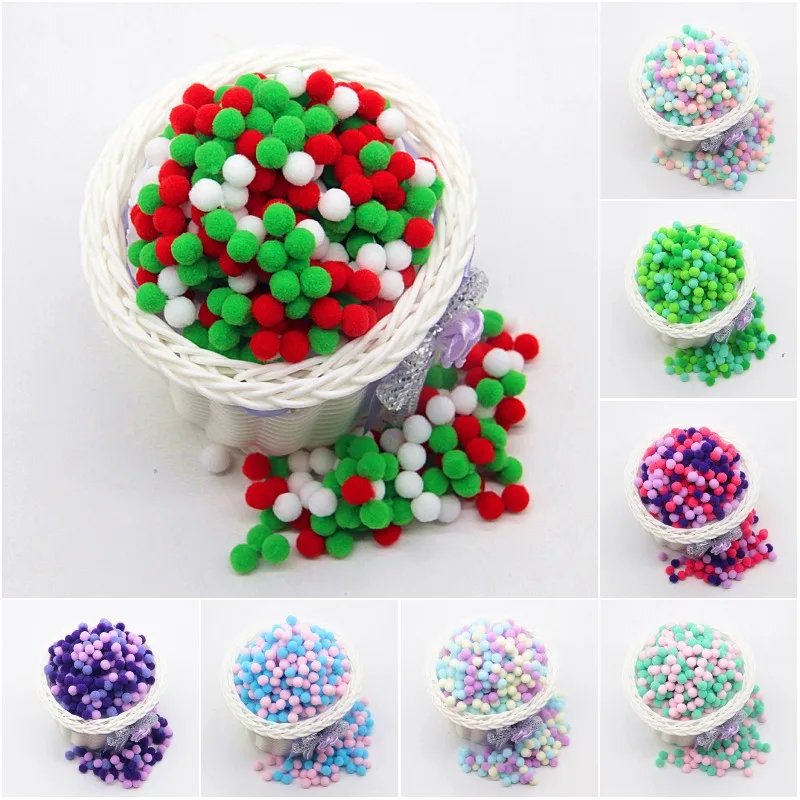 Мини Помпон 8 мм Pom Poms Ponpon многоцветные Pompony ремесла поставки DIY для детской игрушки швейные украшения для дома и свадьбы 20 г