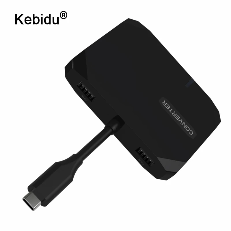 

kebidu 5 in 1 USB HUB Type C to HDMI 4K*2K Mirroring Screen Adapter for Samsung Galaxy Huawei Mate P20 Pro Type C USB 3.0 HUB