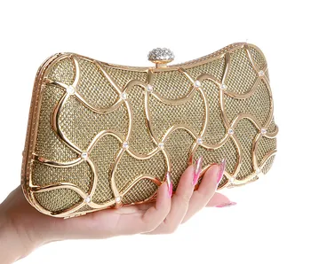 

Fashion Women Hollow Out Evening Bag Day Clutch Bags Glitter Banquet Chain Hand Bag Elegant Bridal Wedding Party Wallet bolso