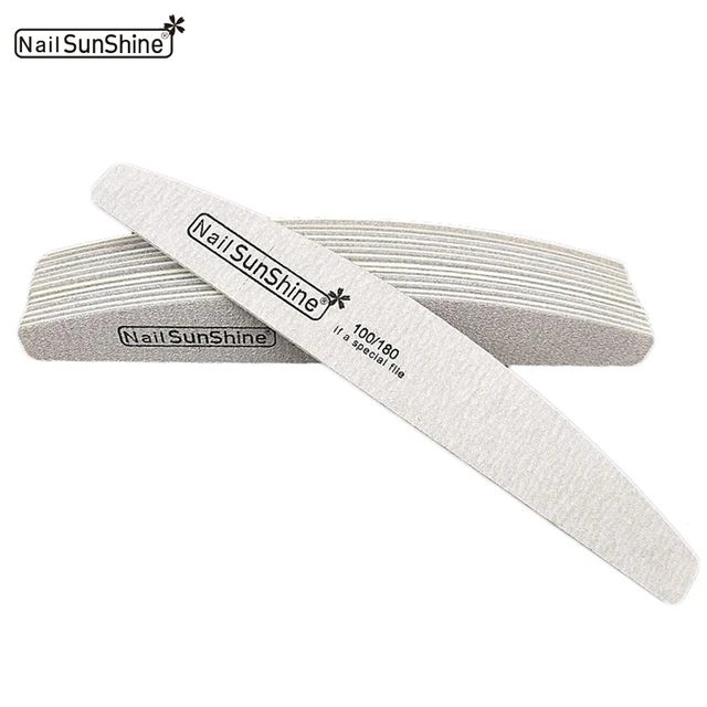 NailSunshine 8Pcs Sanding 100/180 Grit Nail File Buffer Wooden Grinding Shaping Polishing