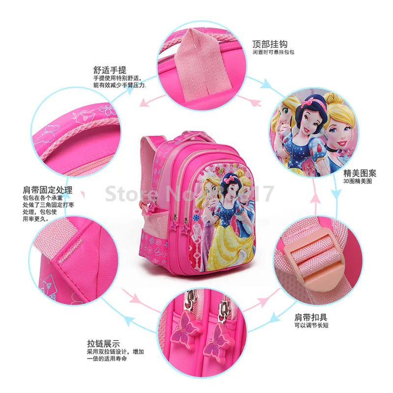 3D рюкзак принцессы школьные сумки с пенал для девочек для детского сада, дошкольные сумки для начальной школы