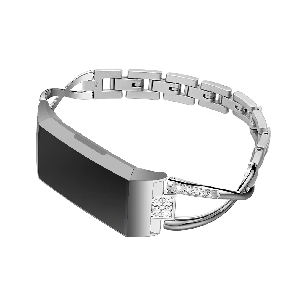 KINGBEIKE 5 Colors Stainless Steel Watch Band For Fitbit Charge 3 Watchband Replace Wristwatch Bracelet Strap New Style