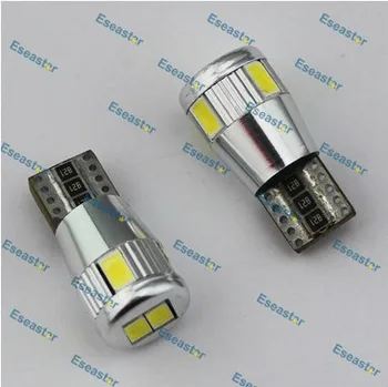 

100pcs/lot Eseastar good quality 6 LED SMD5630 CANBUS,168 led light,w5w led canbus,T10 led