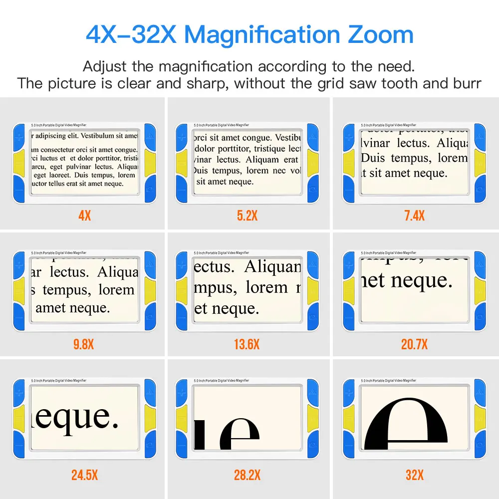 4-32X 5 дюймов ЖК-дисплей Портативный magnifie низкое видение видео лупа электронный прибор для чтения цифровой Ручной Портативный Лупа