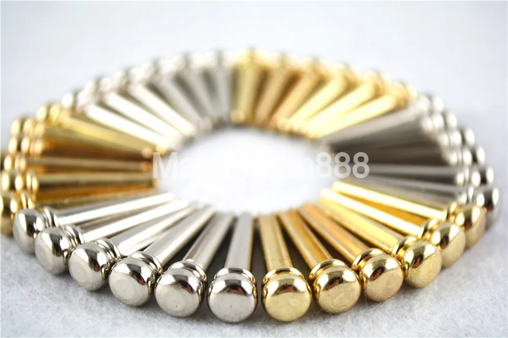 6pcs/Set Chrome/Gold Acoustic Guitar Bridge Pins Brass Free Shippngin