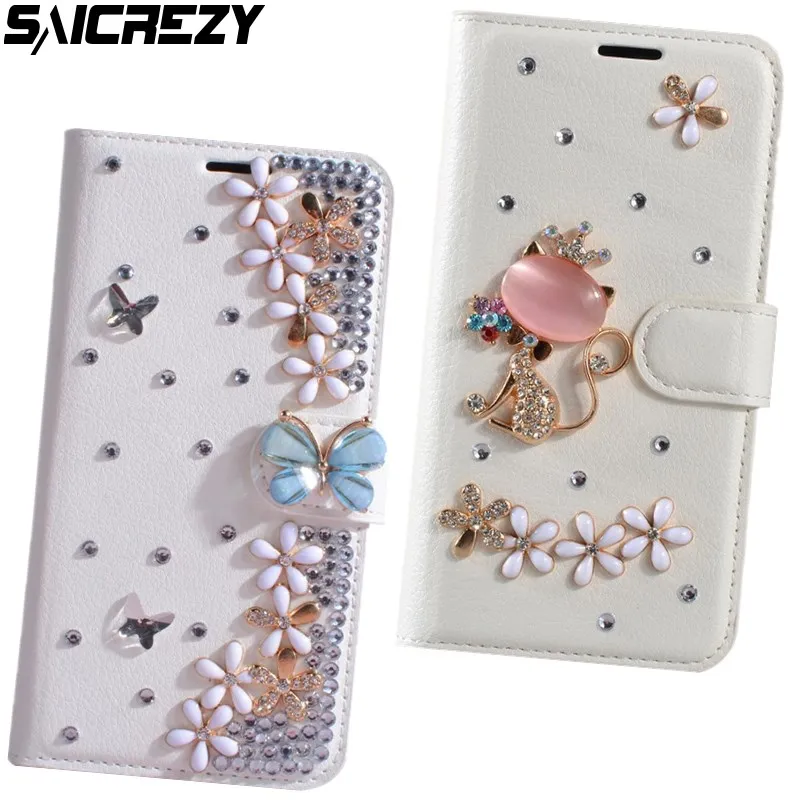 

Wallet Flip PU Leather Case for Vodafone Smart C9 X9 N9 Lite Diamond Stand Cover for Smart E8 N8 V8