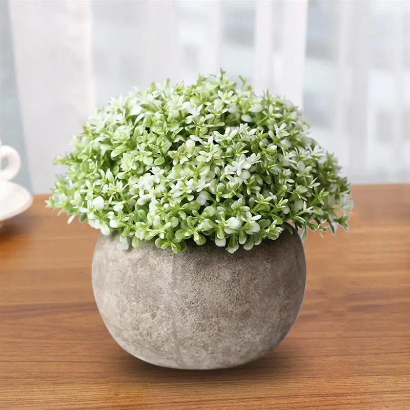 Artificial Plant Vintage Plastic Potted Green Fake Plant Decor Plant Artificial Planters Indoor