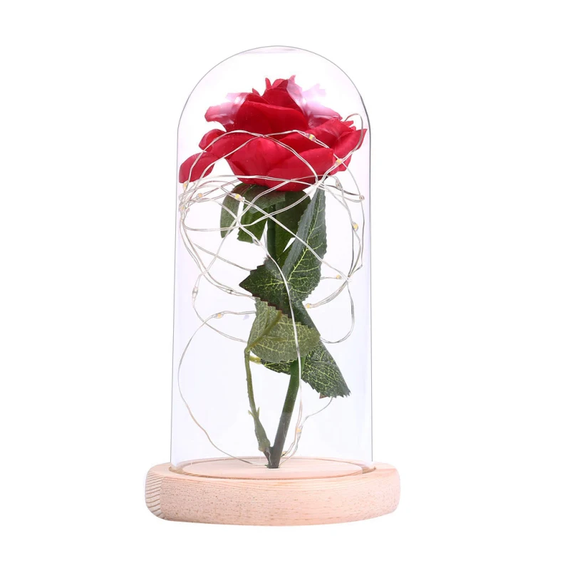 Красивая роза и чудовище на батарейках красная роза светодиодный светильник-гирлянда романтический подарок на день Святого Валентина День рождения украшение