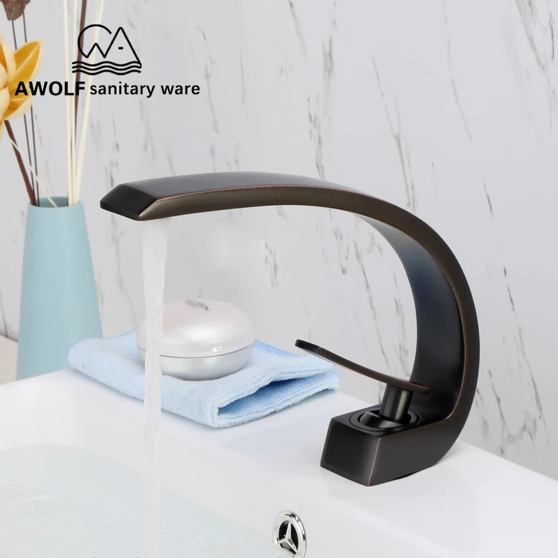 

Basin Faucet Brass Bathroom Sink Faucet Mixer Tap Deck Mounted Single Handle Single Hole White Chrome Black ORB Colors ML8009