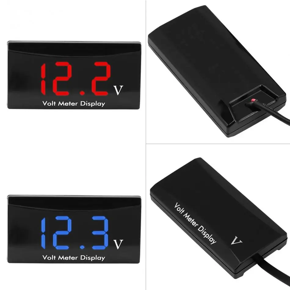 

12V Digital LED Display Voltmeter Voltage Indicator Monitor Detector Volt Gauge Panel Meter For Car Motorcycle Big Promotion