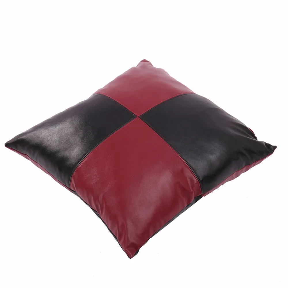 منقوشة أسود أحمر فحص خليط بو ستارة جلدية غطاء خمر الفاخرة أوروبا مكتب سيارة أريكة غطاء وسادة ديكور المنزل منقوشة أسود أحمر فحص خليط بو ستارة جلدية غطاء خمر الفاخرة أوروبا مكتب سيارة أريكة غطاء وسادة ديكور المنزل