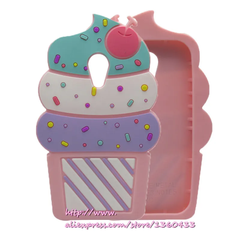

For Meizu M3 Note 3D Cute Ice Cream Case Cupcake Soft Silicon Case Phone Cover For Meizu M3 Note back cover Meizu Note 3