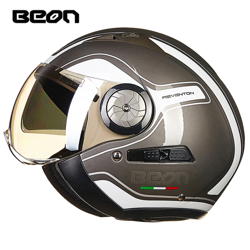 

BEON Fashion Motorcycle Helmet Retro Harley Motocross High Quality Helmet Double Lens Brand Helmet Half Helmet Headgear B-216